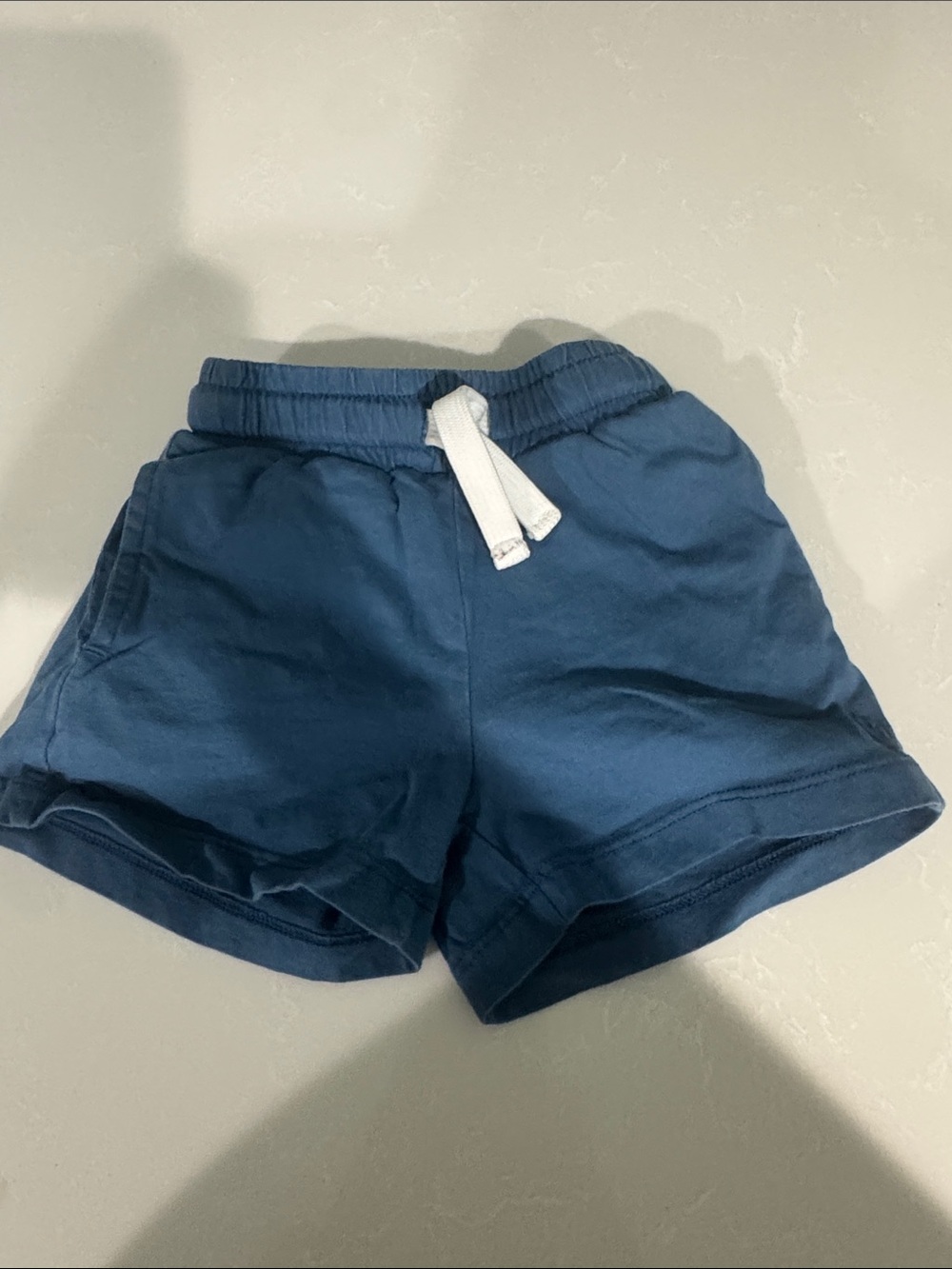 Little Bipsy Navy Blue Cotton Drawstring Shorts with White Tie